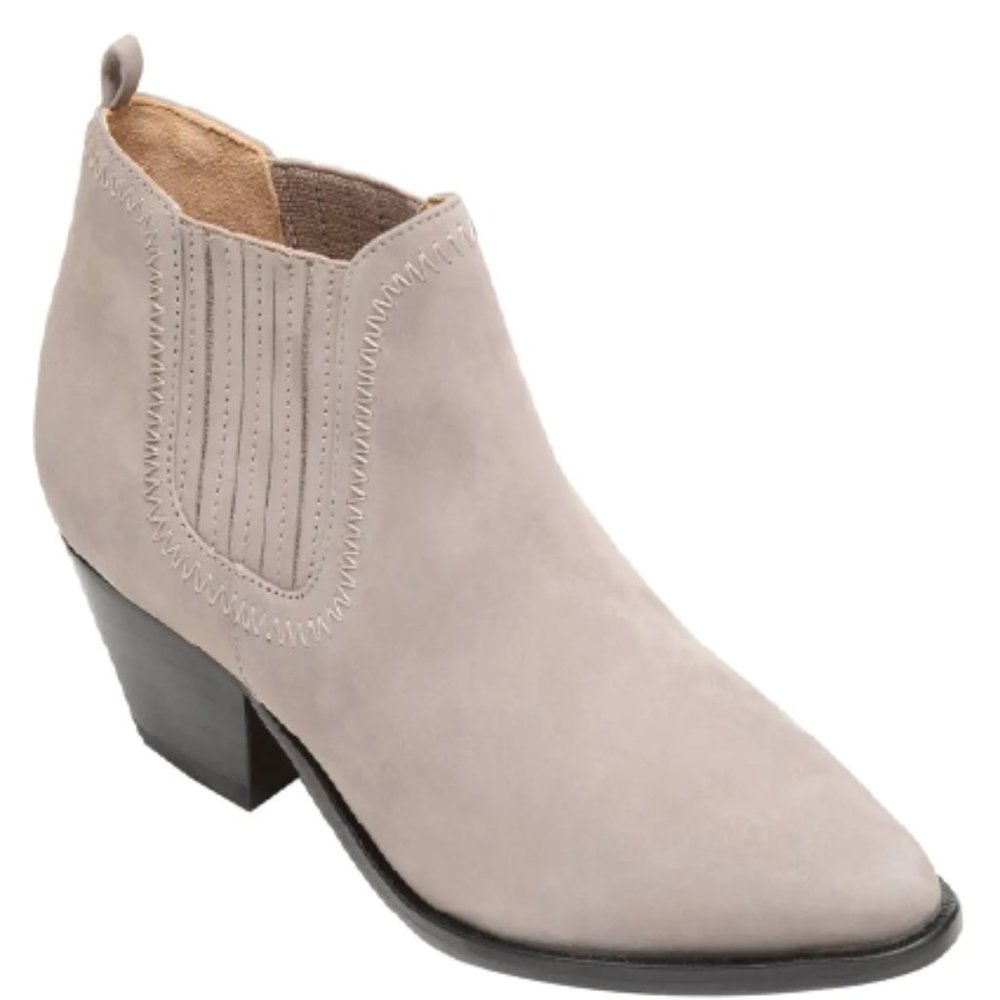 Schutz Jacqueline Chelsea Ankle Booties 6.5 Taupe Gray Suede Boots